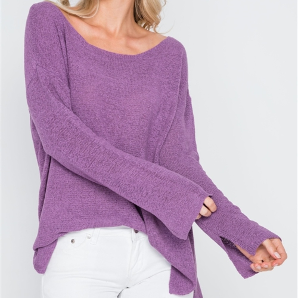 Hollywood Lightweight Knit Sweater (Purple Haze)
